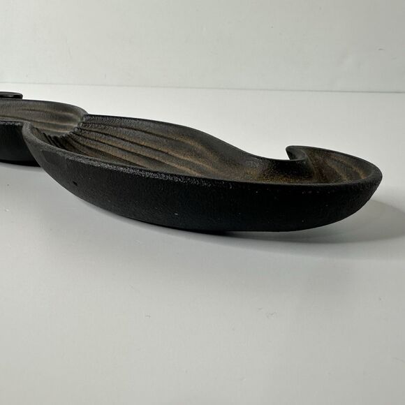 Cast Iron Mustache Trinket Dish 12x3" Whimsical Catchall Coins Keys Jewelry Tray - Picture 8 of 13